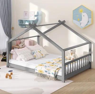 Merax Full Size House Bed Wood Bed