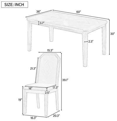 Merax 7-Piece Farmhouse Dining Table Chairs Set