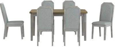 Merax 7-Piece Farmhouse Dining Table Chairs Set