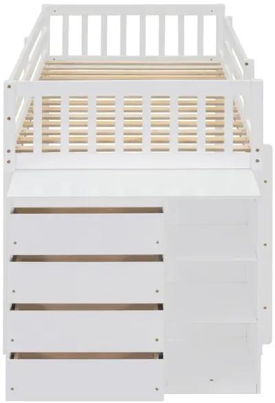 Merax Modern Bunk Bed with 4 Drawers