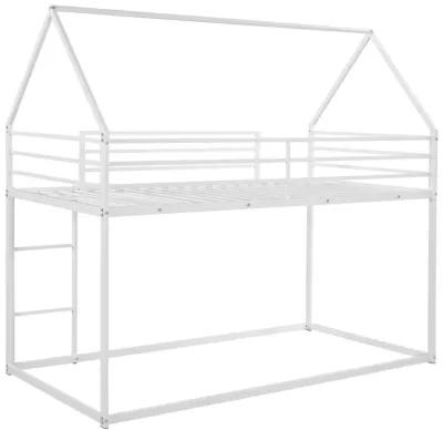 Twin over Twin House Bunk Bed with Built-in Ladder