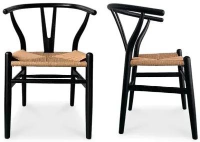 Moe's Home Collection Ventana Dining Chair Black And Natural-Set Of Two