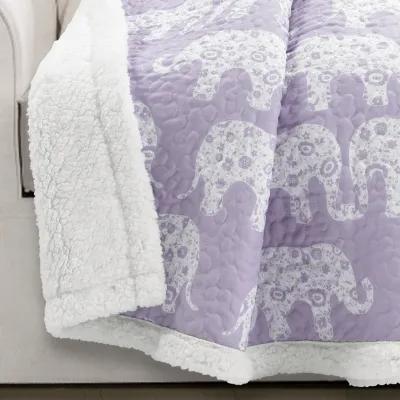 Elephant Parade Sherpa Blanket/Coverlet