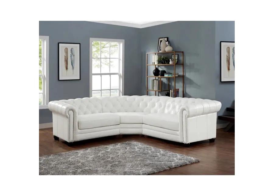 Aliso Top Grain Leather Symmetrical Chesterfield Sectional