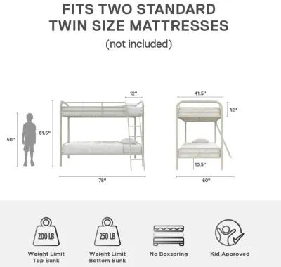 Eeva Twin over Twin Metal Bunk Bed