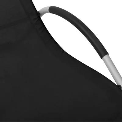 vidaXL Sun Lounger Textilene Black and Gray