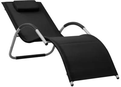 vidaXL Sun Lounger Textilene Black and Gray