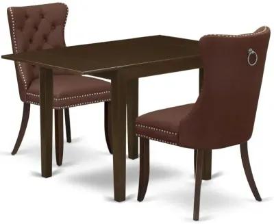 3 Piece Modern Dining Table Set Consists of a Rectangle Kitchen Table