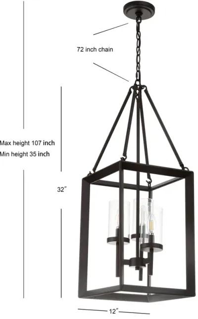 Anna 12" 3-light Metal/Glass LED Pendant, Oil Rubbed Bronze