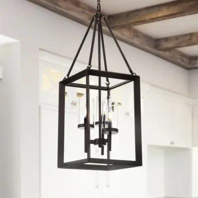 Anna 12" 3-light Metal/Glass LED Pendant, Oil Rubbed Bronze