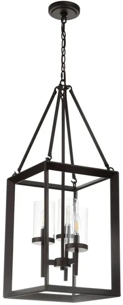 Anna 12" 3-light Metal/Glass LED Pendant, Oil Rubbed Bronze