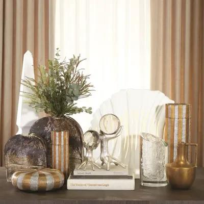 Slant Vase-Clear with Bubbles