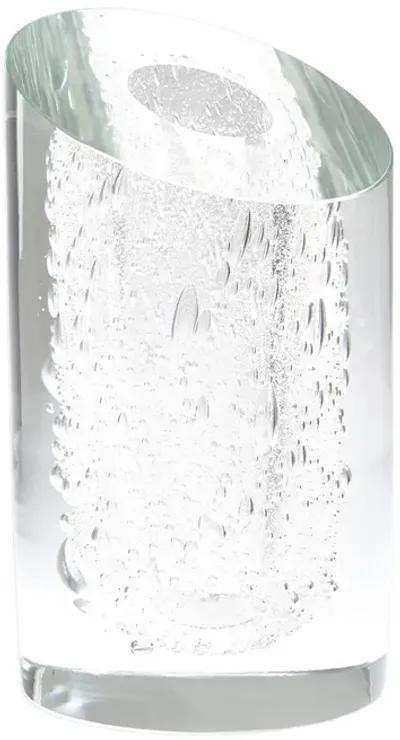 Slant Vase-Clear with Bubbles