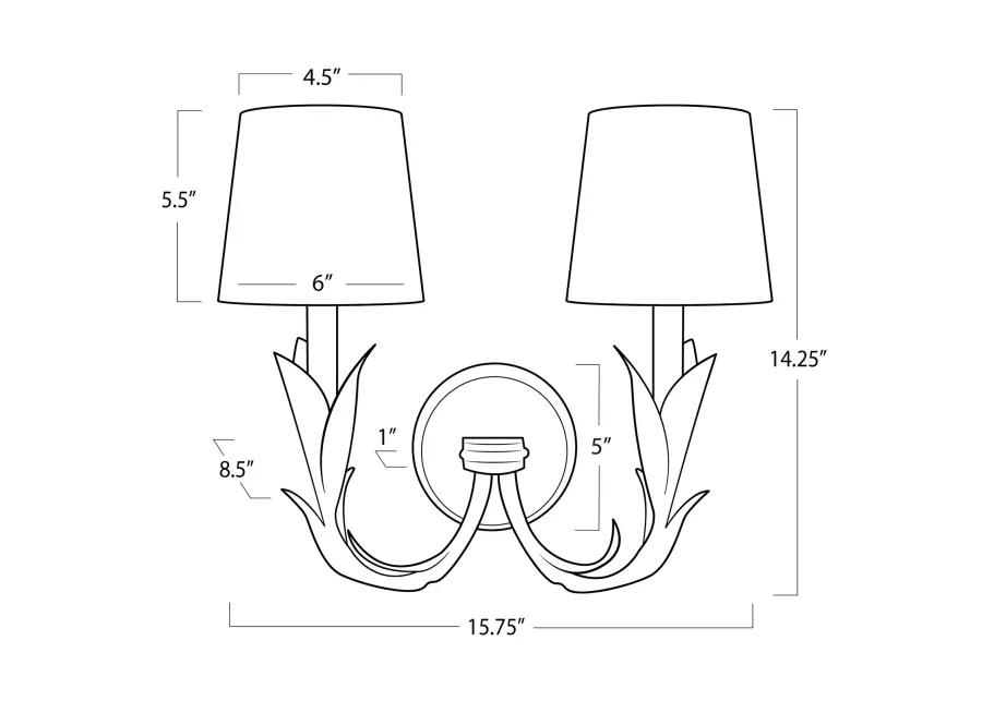 River Reed Sconce Double