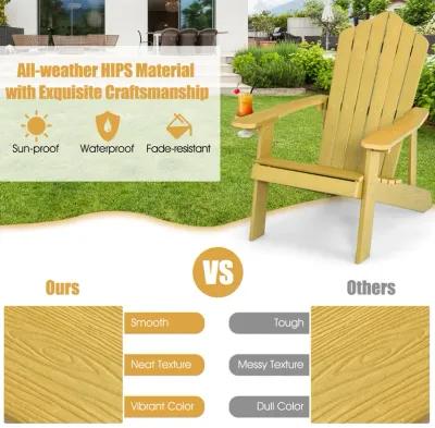 Weather Resistant HIPS Outdoor Adirondack Chair with Cup Holder