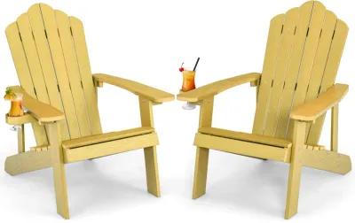 Weather Resistant HIPS Outdoor Adirondack Chair with Cup Holder