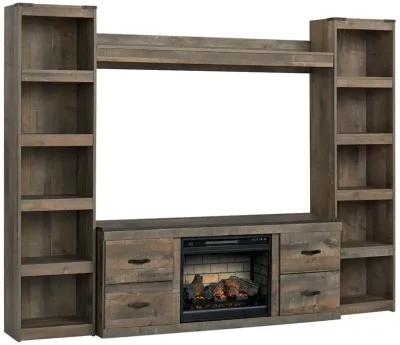 Trinell 4-Piece Entertainment Center with Electric Fireplace