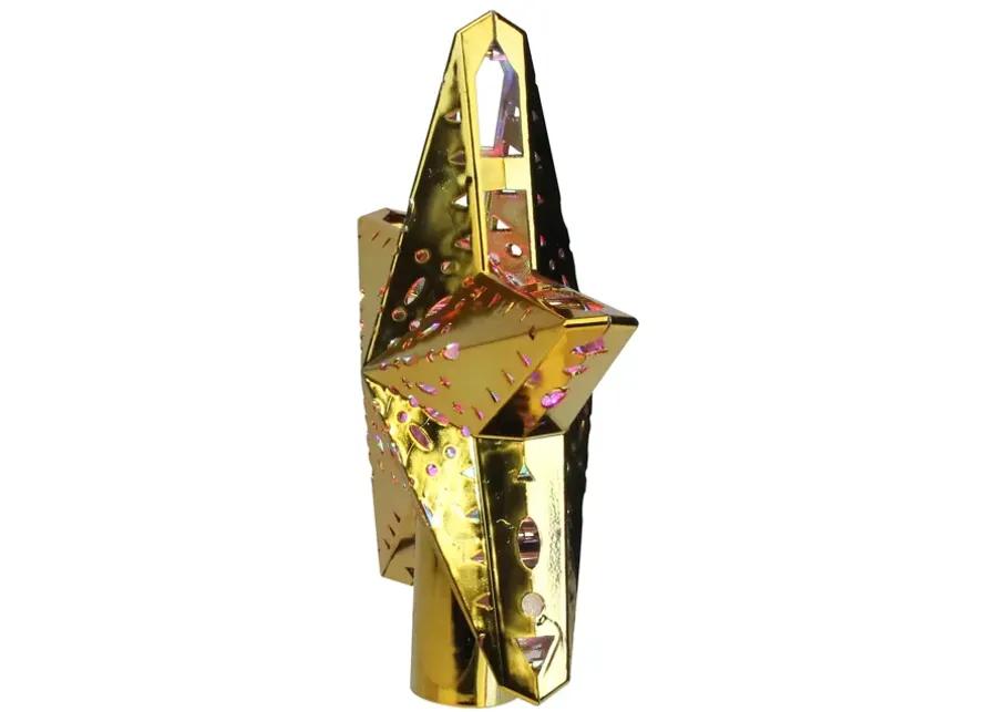 11.5" Lighted Gold Kaleidoscope Christmas Tree Topper - Multicolor LED Lights