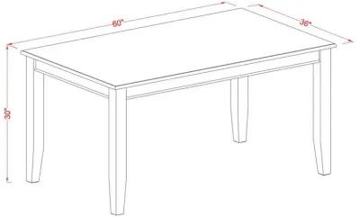 Dudley  Rectangular  Dining  Table  36"x60"  in  Mahogany  Finish