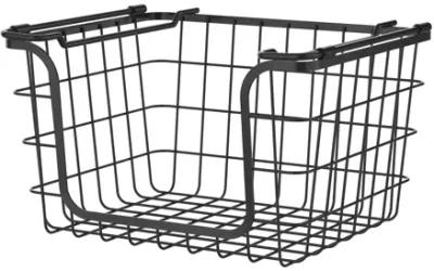 Oceanstar Stackable Metal Wire Storage Basket Set for Pantry, Countertop, Kitchen or Bathroom � Black, Set of 3