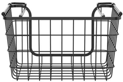 Oceanstar Stackable Metal Wire Storage Basket Set for Pantry, Countertop, Kitchen or Bathroom � Black, Set of 3