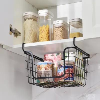 Oceanstar Stackable Metal Wire Storage Basket Set for Pantry, Countertop, Kitchen or Bathroom � Black, Set of 3