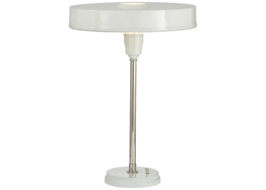 Carlo Table Lamp in Polished Nickel and Antique White