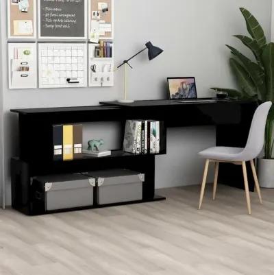 vidaXL Corner Desk Black 47.2"x19.7"x29.9" Chipboard, 801099