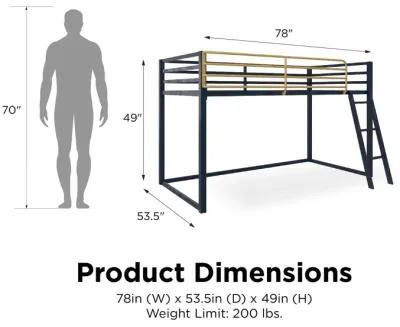 Monarch Hill Haven Twin Size Metal Junior Loft Bed