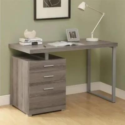 Hivvago Modern Home Office Laptop Computer Desk in Dark Taupe Wood Finish