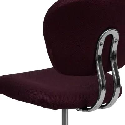 Beverly Mid-Back Burgundy Mesh Padded Swivel Task Office Chair with Chrome Base