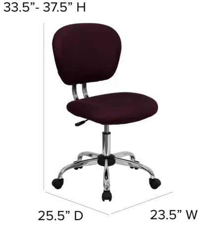 Beverly Mid-Back Burgundy Mesh Padded Swivel Task Office Chair with Chrome Base