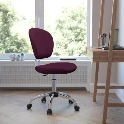 Beverly Mid-Back Burgundy Mesh Padded Swivel Task Office Chair with Chrome Base