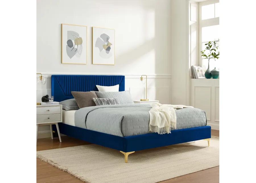 Modway - Yasmine Channel Tufted Performance Velvet Queen Platform Bed