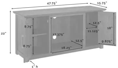 Camden 48" Low Profile Tv Stand W/Fireplace Dark Walnut