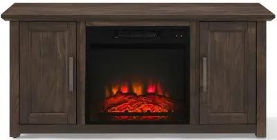 Camden 48" Low Profile Tv Stand W/Fireplace Dark Walnut