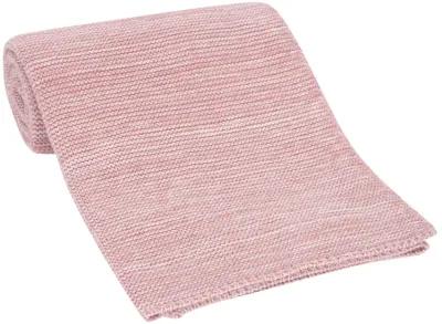 Lambs & Ivy Signature Pink/White 100% Cotton Marl Textured Knit Baby Blanket