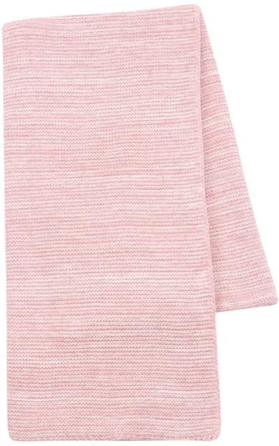 Lambs & Ivy Signature Pink/White 100% Cotton Marl Textured Knit Baby Blanket