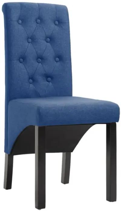 vidaXL Dining Chairs 2 pcs Blue Fabric