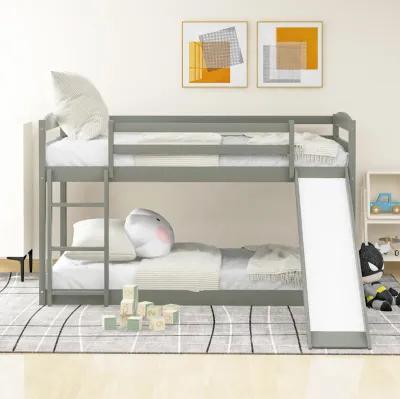 Merax Twin over Twin Bunk Bed with Convertible Slide and Ladder