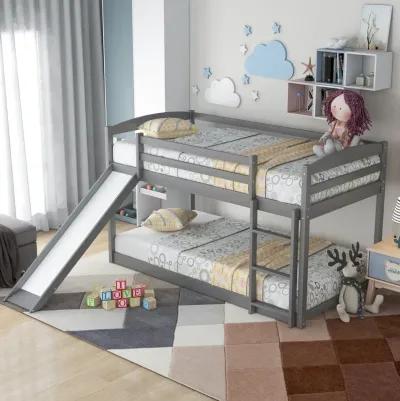 Merax Twin over Twin Bunk Bed with Convertible Slide and Ladder