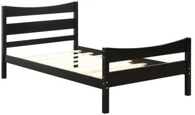 Twin Size Rustic Style Platform Bed Frame with Headboard and Footboard