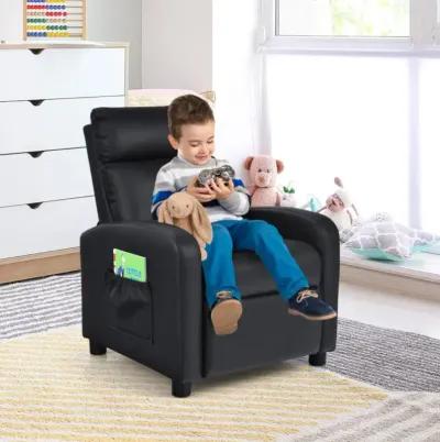 Hivvago Ergonomic PU Leather Kids Recliner Lounge Sofa for 3-12 Age Group