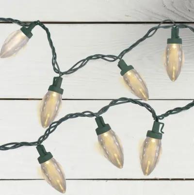 50 Count Warm White LED C9 Christmas Lights  20.25 ft Green Wire