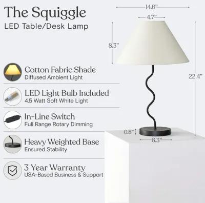 Squiggle LED Table Lamp - Black