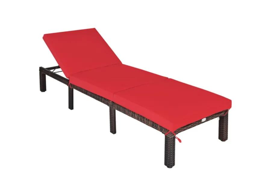 Outdoor Rattan Adjustable Cushioned Chaise