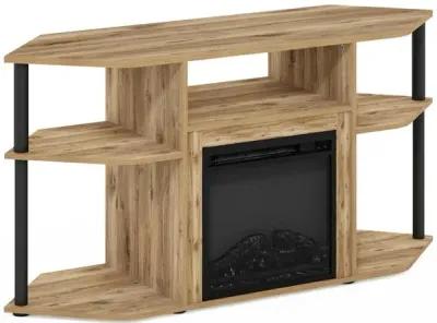 Open Storage Corner Fireplace TV Entertainment Center for TV up to 55 Inch