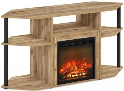 Open Storage Corner Fireplace TV Entertainment Center for TV up to 55 Inch