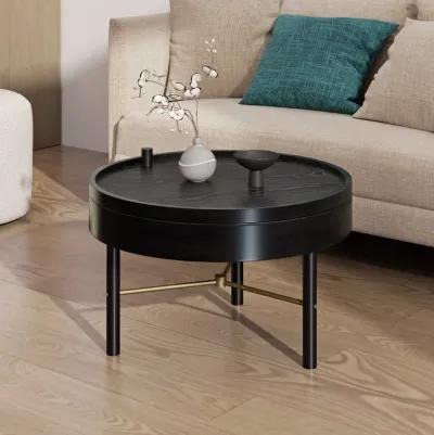 Merax Modern Round Wood Rotating Tray Coffee Table