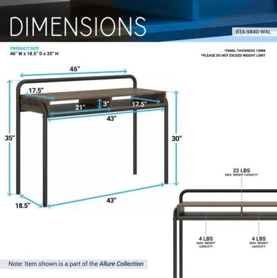 Techni Mobili Modern Classic Writing Desk, Walnut